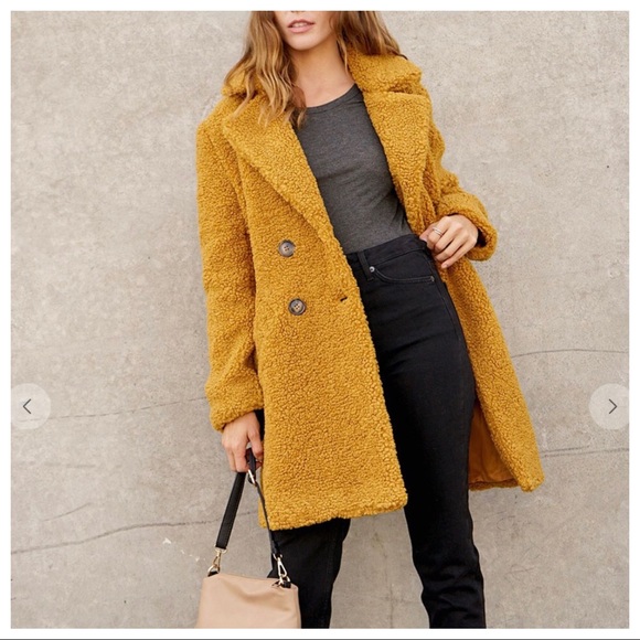 Boucle chic Mustard Fabulous coat - Picture 2 of 6